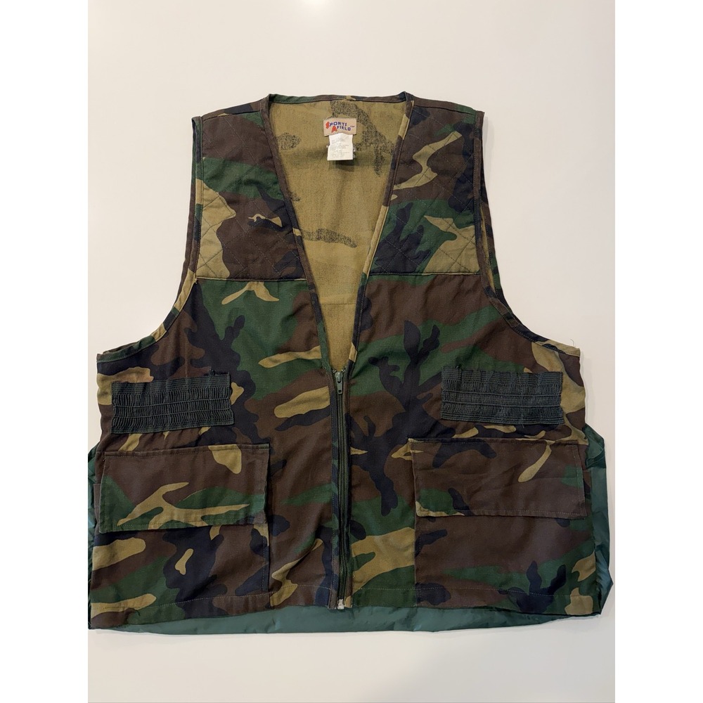Sports Afield Hunting Shooting Vest Men's L Realtree Camo Quilted Game Bag